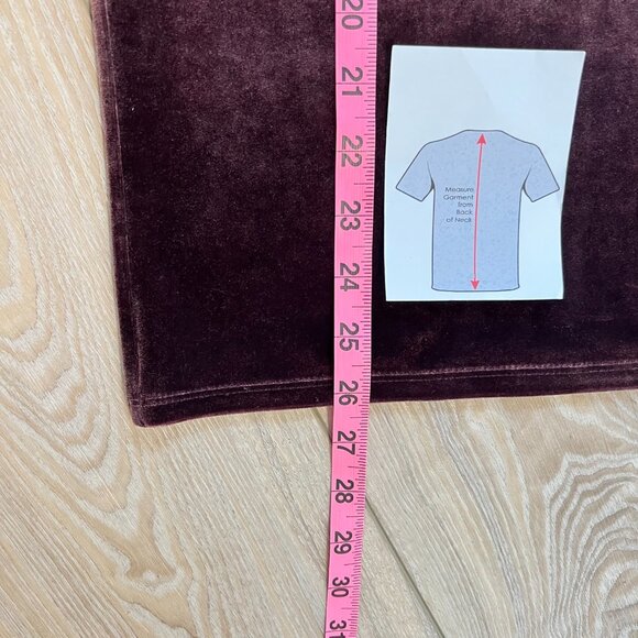 🖤 Gap Maroon Velvet Top - Gothic Glam & Steampunk Style (Size M Tall) - Picture 7 of 9